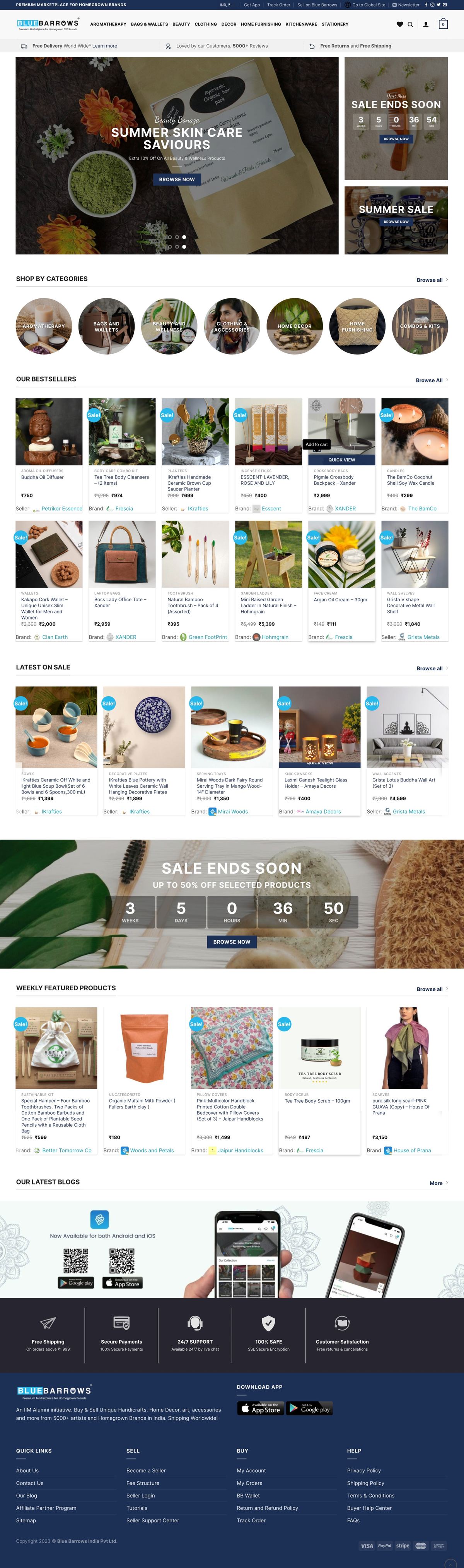 Blue Barrows — full homepage